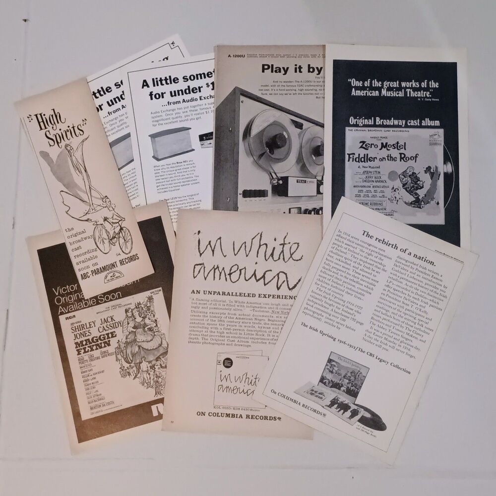 Vintage Records Stereo Print Ad Lot of 8-1960s-Columbia-RCA Victor-Reel To Reel